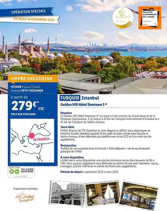 Lidl Turquie istanbul : golden hill hôtel dowtown 5* offre