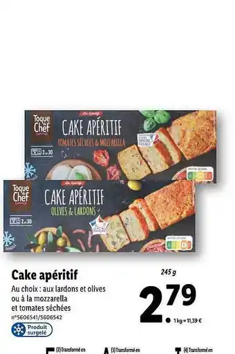 Lidl Cake apéritif toque du chef offre