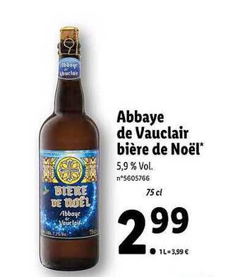Lidl Abbaye de vauclair bière de noël offre