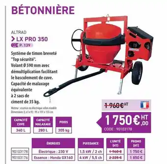 Loxam Bétonnière altrad offre