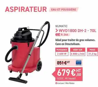 Loxam Aspirateur eau et poussière numatic offre