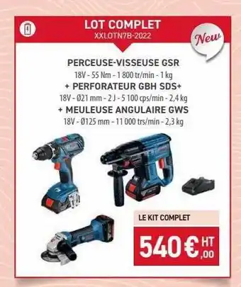 Loxam Perceuse-visseuse gsr + perforateur gbh sds+ + meuleuse angulaire gws bosch offre