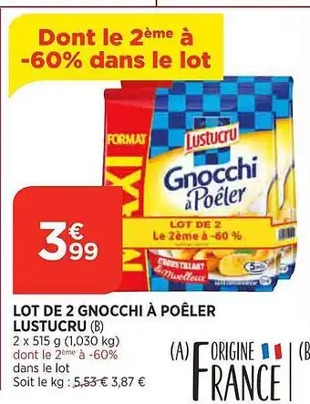Maximarché Lot de 2 gnocchi à poêler lustucru offre