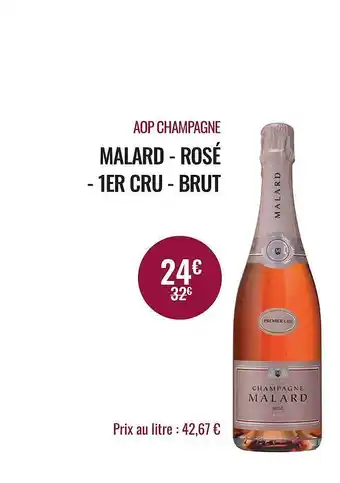 Nicolas Aop champagne malard - rosé - 1er cru - brut offre