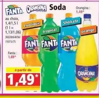 Norma Soda fanta, orangina offre