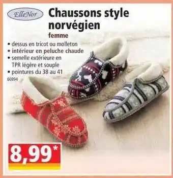 Norma Chaussons style norvégien femme ellenor offre