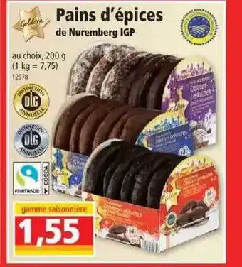 Norma Pains d'épices de nuremberg igp goldera offre