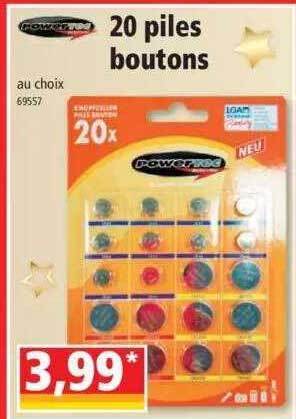 Norma 20 piles boutons offre