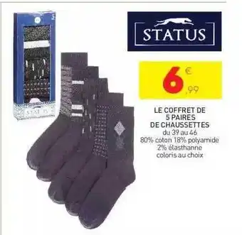 Stokomani Le coffret de 5 paires de chaussettes status offre