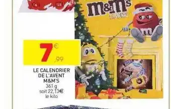 Stokomani Le calendrier de l'avent m&m's offre