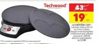 Stokomani La crépière 2 en 1 techwood offre
