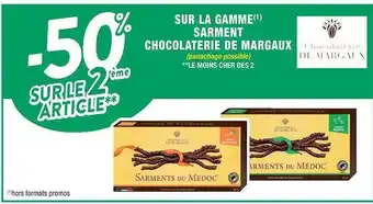 La gamme sarment chocolaterie de margaux