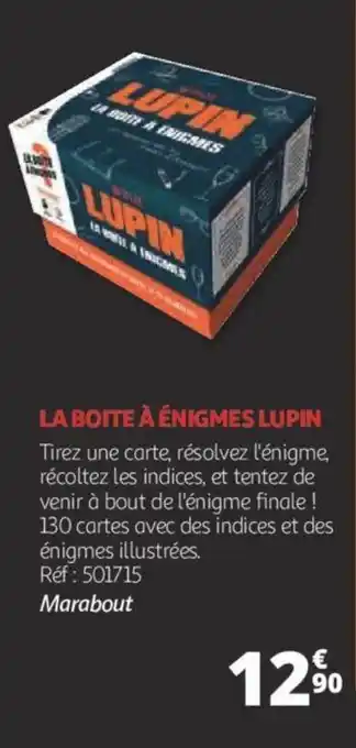 Auchan La boite à énigmes lupin offre