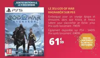 Auchan Le jeu god of war ragnarôk sur PS5 offre