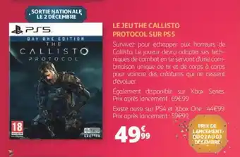 Auchan Le jeu the calusto protocol sur PS5 offre