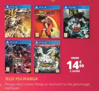 Auchan Jeux PS4 manga offre