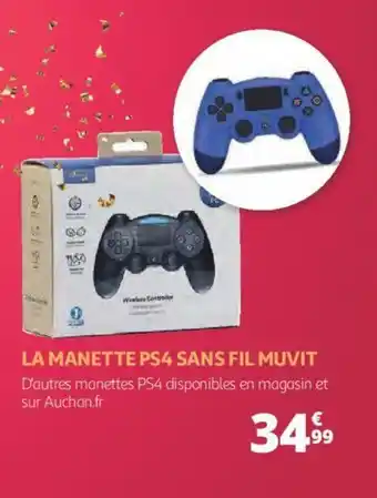Auchan La manette PS4 sans fil muvit offre