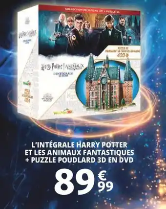 Auchan L'intégrale harry potter et les animaux fantastiques + puzzle poudlard 3D en dvd offre