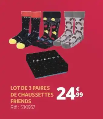 Auchan Lot de 3 paires de chaussetes friends offre