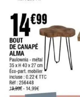La Foir'Fouille Bout de Canape Alma offre