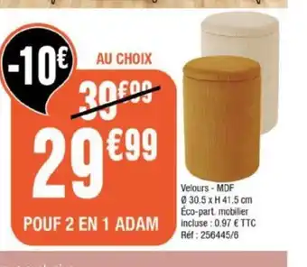 La Foir'Fouille Pouf 2 En 1 Adam offre