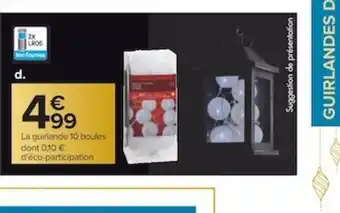 Carrefour Guirlande Lumineuse Led Boules de Coton offre