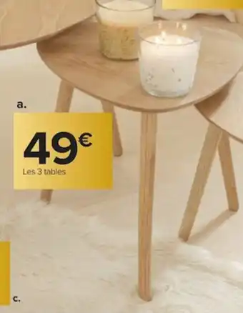 Carrefour Lot de 3 Tables à Café Gigogne offre