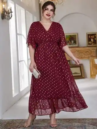 SheIn Robe à imprimé doré manches papillon offre
