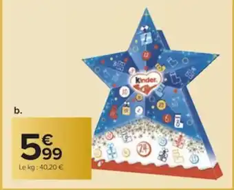 Carrefour Calendrier de l'Avent Etoile Kinder offre