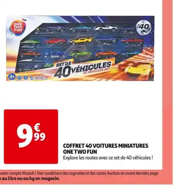 Auchan Supermarché Coffret 40 Voitures Miniatures One Two Fun offre