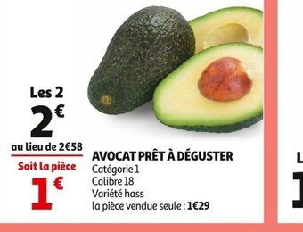 Auchan Supermarché Avocat Prêt à Déguster offre