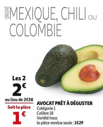 Auchan Supermarché Avocat prêt à déguster offre