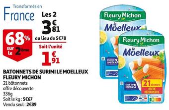 Auchan Supermarché Fleury michon batonnets de surimi le moelleux offre