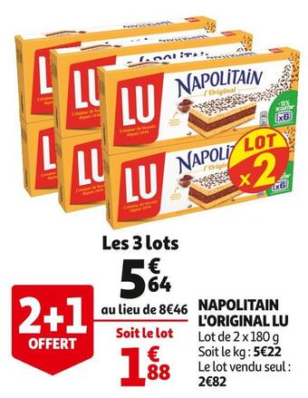 Auchan Supermarché Lu napolitain l'original offre
