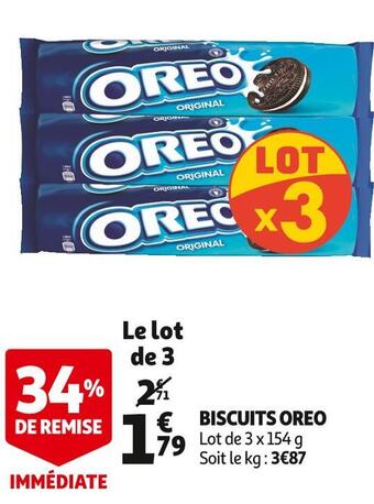 Auchan Supermarché Oreo biscuits offre