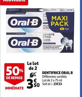 Auchan Oral b dentifrice offre