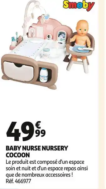 Auchan Smoby baby nurse nursery cocoon offre