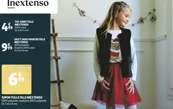 Auchan In extenso tee-shirt fille ou gilet sans manche fille ou jupon tulle fille offre