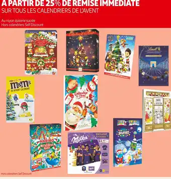 Auchan À partir de 25% de remise immédiate sur tous les calendriers de l'avent offre