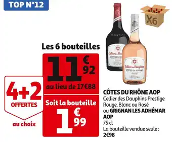 Auchan Cellier des dauphins côtes du rhône aop offre