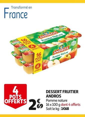 Auchan Andros dessert fruitier offre