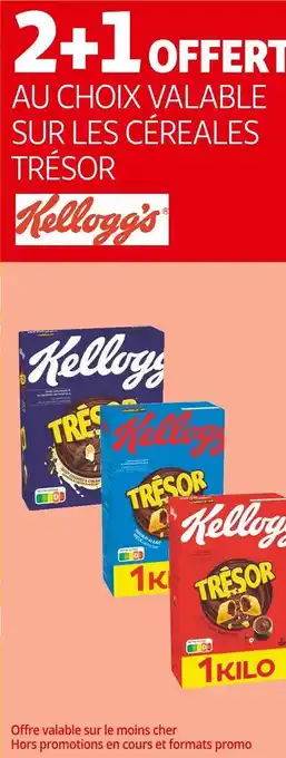 Auchan Kellogg's 2+1 offert au choix valable sur les céreales trésor kellogg's offre