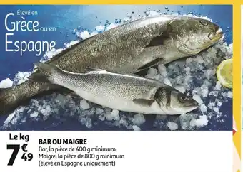 Auchan Bar ou maigre offre