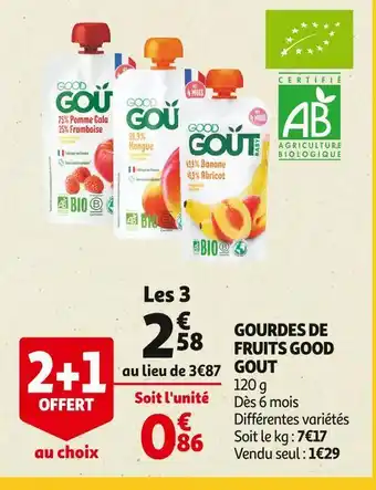 Auchan Good gout gourdes de fruits offre