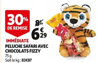 Auchan Peluche safari avec chocolats fizzy offre