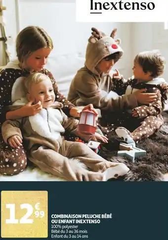 Auchan In extenso combinaison peluche bébé ou enfant offre