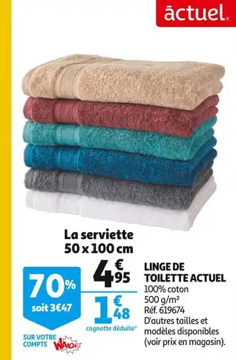 Auchan Actuel linge de toilette offre