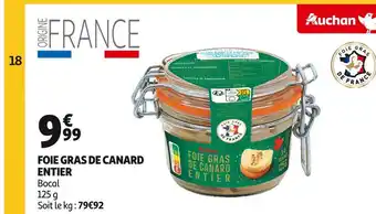 Auchan Auchan foie gras de canard entier offre