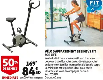 Auchan Fit for life vélo d'appartement be bike v2 offre