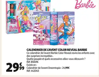 Auchan Barbie calendrier de l'avent color reveal offre